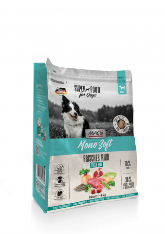 CAINI - Macs Dog Mono Soft Fresh Beef 4kg (Carne proaspătă de vită)