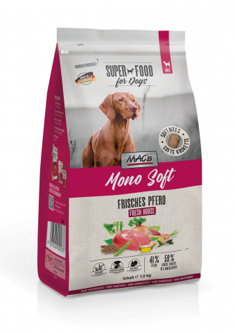 CAINI - MACs Dog Mono Soft Fresh Horse 1.5kg (Carne proaspătă de cal)