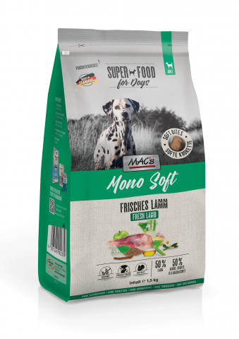 CAINI - MACs Dog Mono Soft Fresh Lamb 1.5 kg (Miel proaspăt)