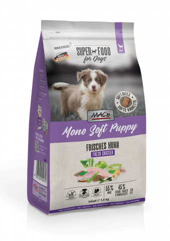 CAINI - Macs Dog Mono Soft Puppy Fresh Chicken 1.5kg (Pui proaspăt)