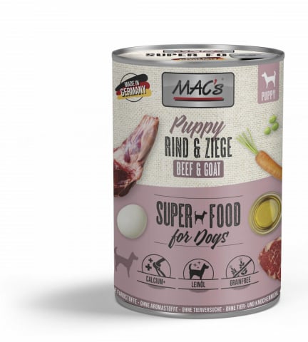 CAINI - MACs Dog Puppy Beef and  Goat 400g (Carne de vită și capră)