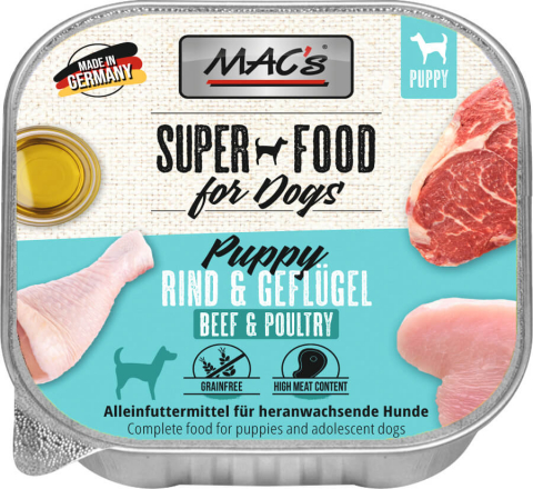 HRANA UMEDA - Macs Dog Puppy Beef and Poultry 150g (Vită și Pasăre)