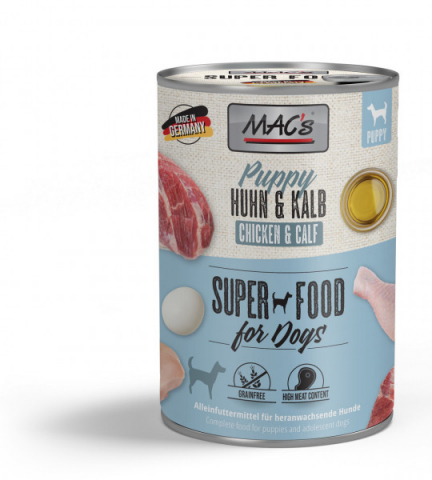 Conserve - MACs Dog Puppy Chicken and Calf 400g (Pui și vițel)