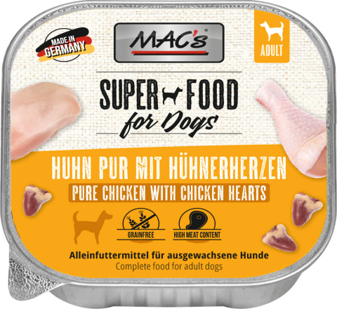 CAINI - MACs Dog Pure Chicken with Chicken Hearts 150g