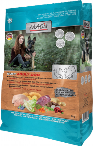 CAINI - MACs Dog Soft Pui, Rață, Curcan 1,5 kg