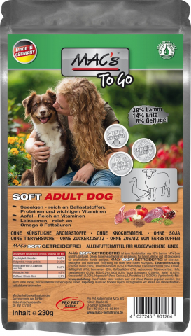 RECOMPENSE - MACs Dog Soft to go Lamb 230g (Miel)