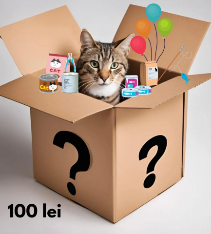Promotii si oferte - MYSTERY BOX PISICA - Un cadou misterios pentru pisici- 100 lei