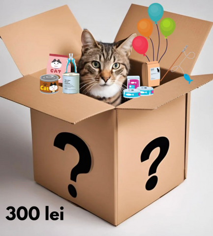 Promotii si oferte - MYSTERY BOX PISICA - Un cadou misterios pentru pisici- 300 lei