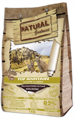 PISICI - Natural Greatness Cat Top Mountain Recipe  Cat & Kitten - All breeds 2kg (iepure)