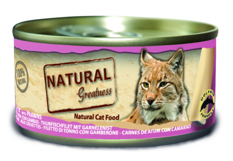 HRANA UMEDA - Natural Greatness Cat Tuna Fillet with Prawns 70g (file de ton cu creveți )