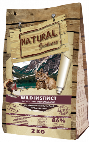 HRANA USCATA - Natural Greatness Cat Wild Instinct Cat & Kitten - Medium & Large Breeds 2kg