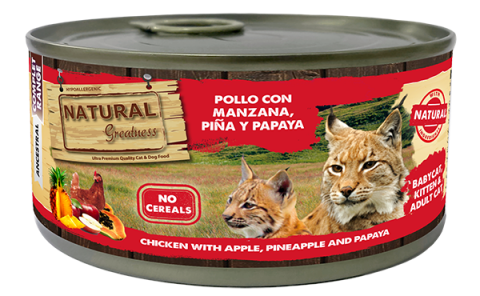 HRANA UMEDA - Natural Greatness Chicken with Apple, Pineapple and Papaya 185g (pui cu mere, ananas si papaya)