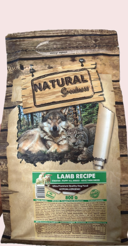 HRANA USCATA - Natural Greatness Dog Lamb Recipe Sensitive Mini Starter Puppy and Adult Mini 800g
