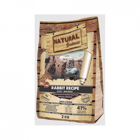 CAINI - Natural Greatness Dog Rabbit Recipe Senior&Light Mini 2KG