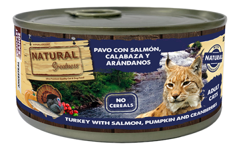 HRANA UMEDA - Natural Greatness Turkey with Salmon, Pumpkin and Cranberries 185g (curcan cu somon, dovleac și merișoare)