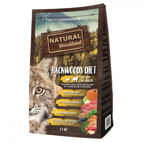 PISICI - Natural Woodland Backwoods Diet for Cat & Kitten 1,5 kg