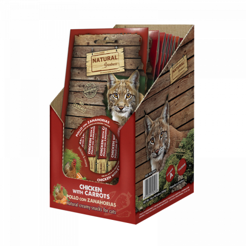 PISICI - Natural Greatness Creamy Snack Chicken Carrots Vision Support ( Pui Morcovi - Suport Vizual ) 4x56gr