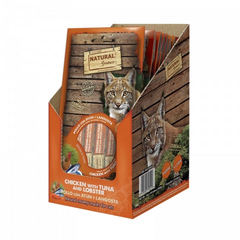 PISICI - Natural Greatness Creamy Snack Chicken Tuna Lobster ( Pui Ton Homar ) 4x56gr