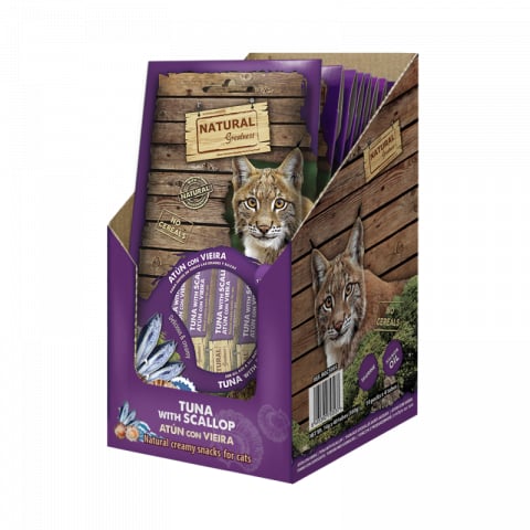 PISICI - Natural Greatness Creamy Snack Tuna Scallop (Ton si Scoici) 4x56gr