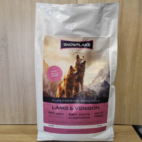 HRANA USCATA - SNOWFLAKE SAKHA LAMB AND VENISON SENSITIVE MINI ADULT 12KG