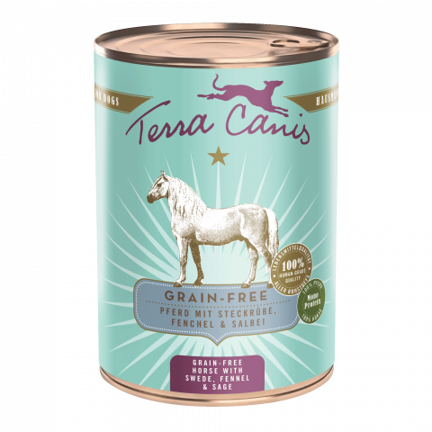 CAINI - Terra Canis Grain Free Horse 400g (Cal cu napi, fenicul și salvie)