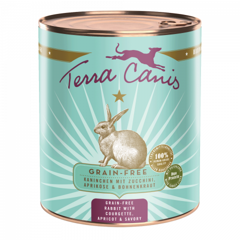 Conserve - Terra Canis Grain Free Rabbit 800g(Iepure cu dovlecei, caise savuroase)