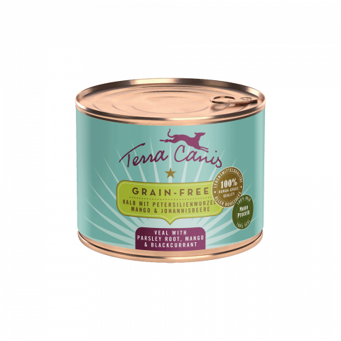 HRANA UMEDA - Terra Canis Grain Free Veal 200g (Vițel cu rădăcină de pătrunjel, mango și coacăze negre)