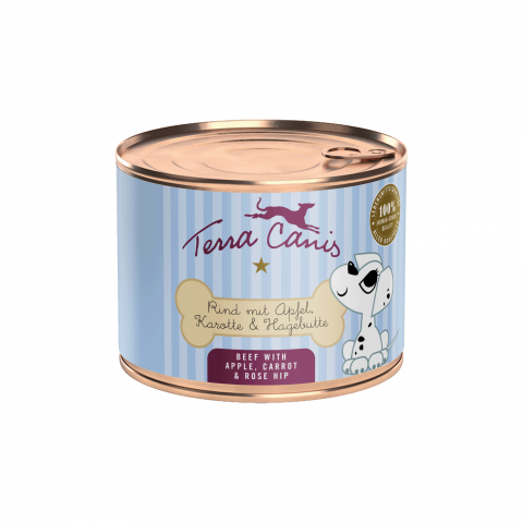 CAINI - Terra Canis Puppy Beef 200g (Vită cu măr, morcov și măceș)