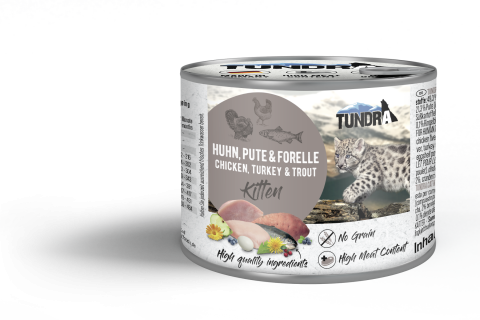 HRANA UMEDA - Tundra Cat Kitten Chicken, Turkey & Trout 200g (pui, curcan & păstrăv) Hrana Umeda Pisici