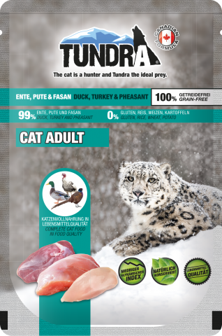 PISICI - Tundra Cat Pouchpack Duck, Turkey & Pheasant 85g (rață, curcan & fazan) Hrana Umeda Pisici
