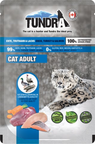 HRANA UMEDA - Tundra Cat Pouchpack Duck, Turkey & Salmon  85g (rață, curcan & somon) Hrana Umeda Pisici