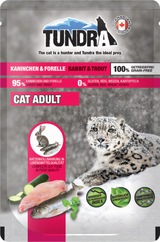 HRANA UMEDA - Tundra Cat Pouchpack Rabbit & Trout  85g (iepure & pastrav) Hrana Umeda Pisici