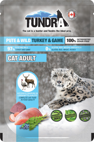 HRANA UMEDA - Tundra Cat Pouchpack Turkey & Game 85g (curcan & vânat) Hrana Umeda Pisici
