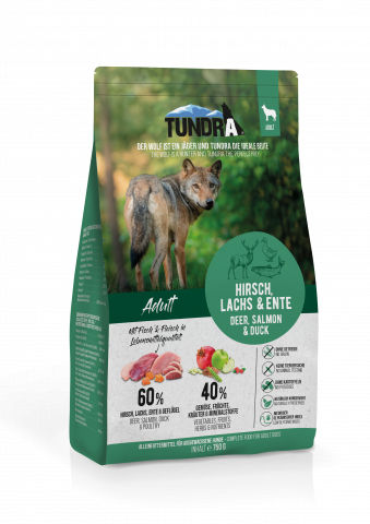 Tundra Dog Deer, Salmon & Duck 750g (căprioara, somon & rată) Hrana Uscata Caini