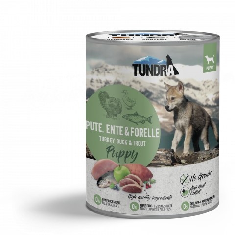 Conserve - Tundra Dog Puppy Turkey, Duck & Trout 800g (curcan, rață & păstrăv)
