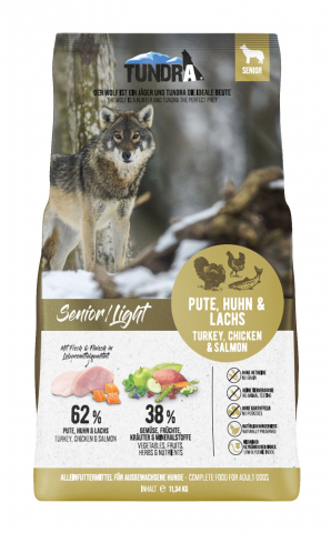 CAINI - Tundra Dog Senior/Light Turkey, Chicken & Salmon 11,34kg (curcan, pui & somon) Hrana Uscata Caini