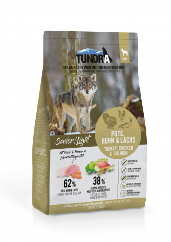 Tundra Dog Senior/Light Turkey, Chicken & Salmon 750g (curcan, pui & somon) Hrana Premium Caini