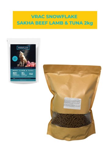 HRANA USCATA - VRAC Snowflake Sakha Beef, Lamb and Tuna Puppy & Adult Small Breed Sensitive 2kg