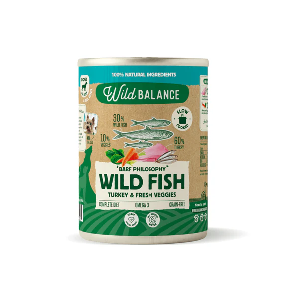 Conserve - Wild Balance Dog Wild Fish and Turkey 400G - BARF Philosophy (Peste si Curcan)