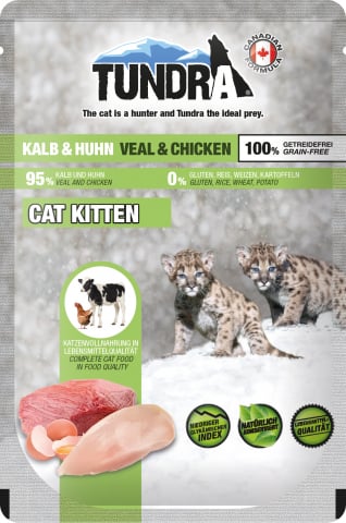 PISICI - Tundra Cat Pouch Kitten Veal & Chicken 85g (vițel & pui) Hrana Umeda Pisici