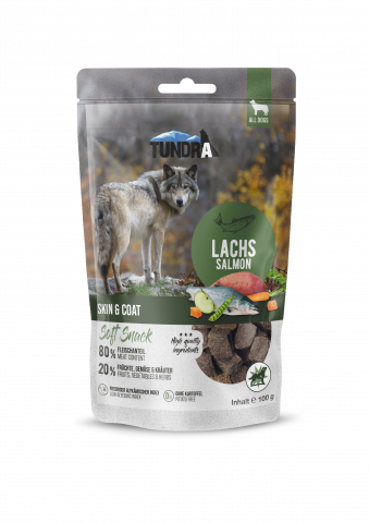 RECOMPENSE - Tundra Dog Snack Skin & Coat Salmon 100g (blană & piele, somon) Tundra Recompense