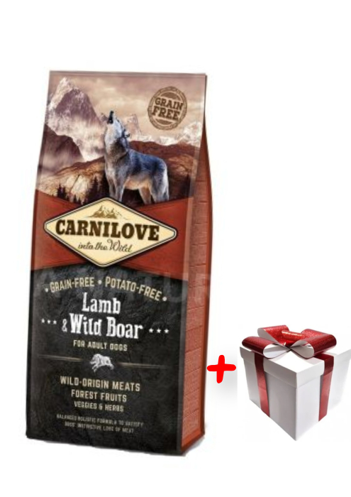 CARNILOVE Adult cu Miel și Mistreț, hrană uscată fără cereale câini, 12kg [1]