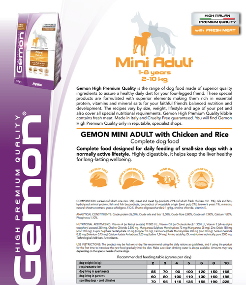 Gemon Caini Mini Adult Pui si Orez  20 kg [2]