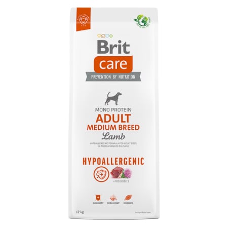 Sensibilitati/Hypoalergenic - Brit Care Dog Hypoallergenic Adult Medium Breed Miel 12kg