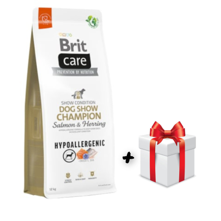 Talie Mica - Brit Care Hypoallergenic Show Champion, Somon și Hering-12 kg+ CADOU