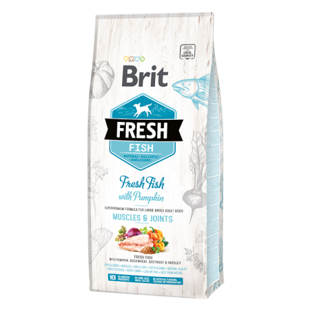 Talie Medie - Brit Fresh Peste si Dovleac, Adult Large, 12 kg