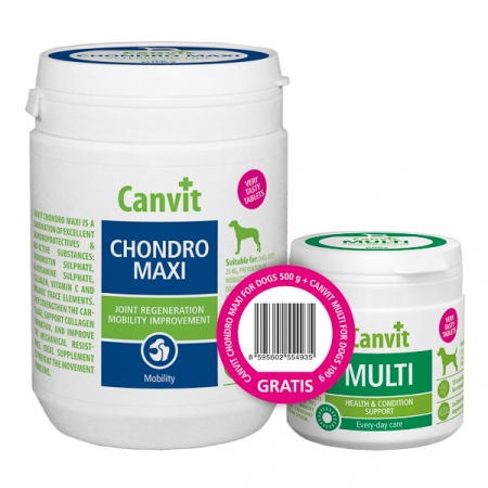 Suplimente/vitamine câini - Canvit Chondro Maxi for Dogs 500 g(235 tablete) + Canvit Multi for Dogs 100 g CADOU