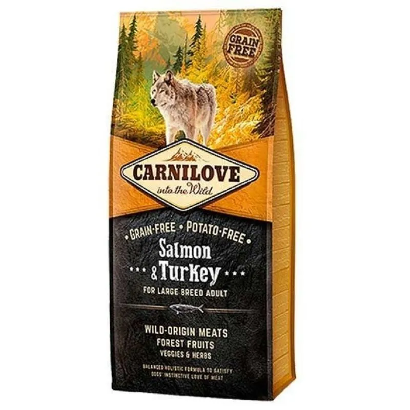 Sensibilitati/Hypoalergenic - CARNILOVE Adult cu  Somon și Curcan, hrană uscată fără cereale câini, 12kg