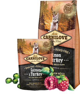 CARNILOVE Junior/puppy cu Somon și Curcan, hrană uscată fără cereale large breed, 12kg [2]
