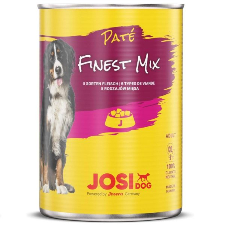 JOSIDOG Pateu Finest Mix, PACHET 12x400 g – Hrană Umedă pentru Câini Adulți, cu 5 Sortimente de Carne [1]